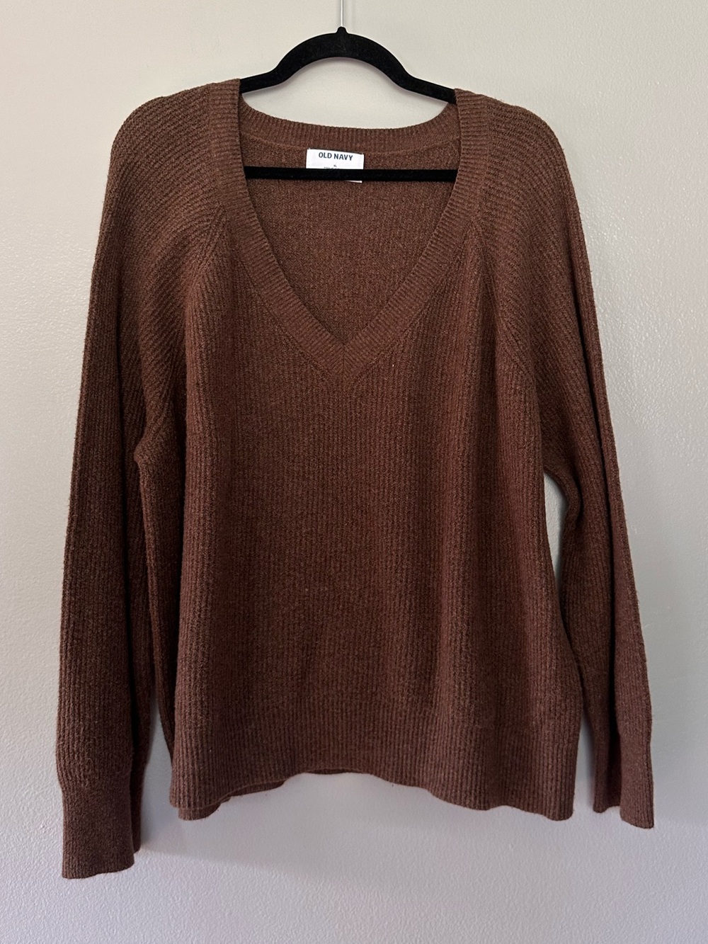 Old Navy Good V-Neck Pullover Sweater Espresso Bark Brown Size XL